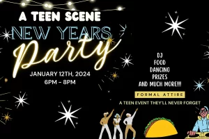 JAFCO CAC teen new year party event invite graphic